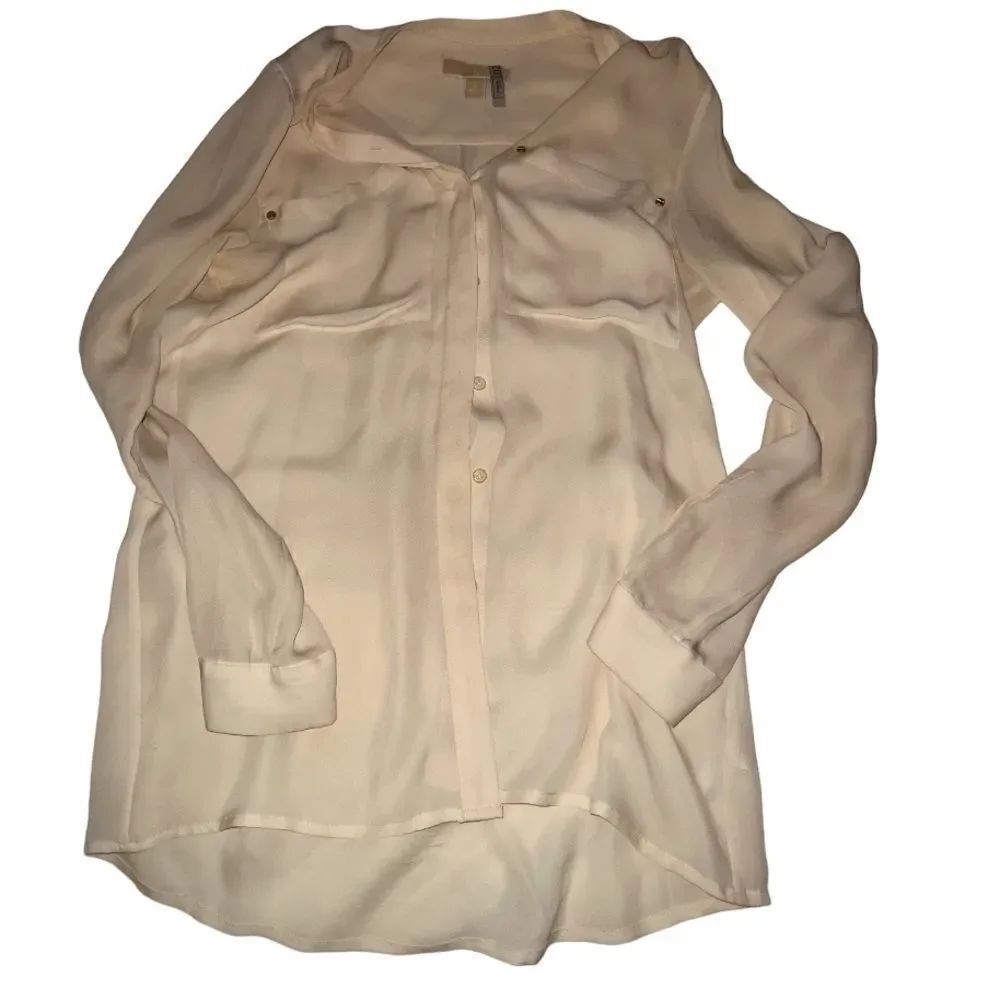 Michael Kors Silk like long button up top